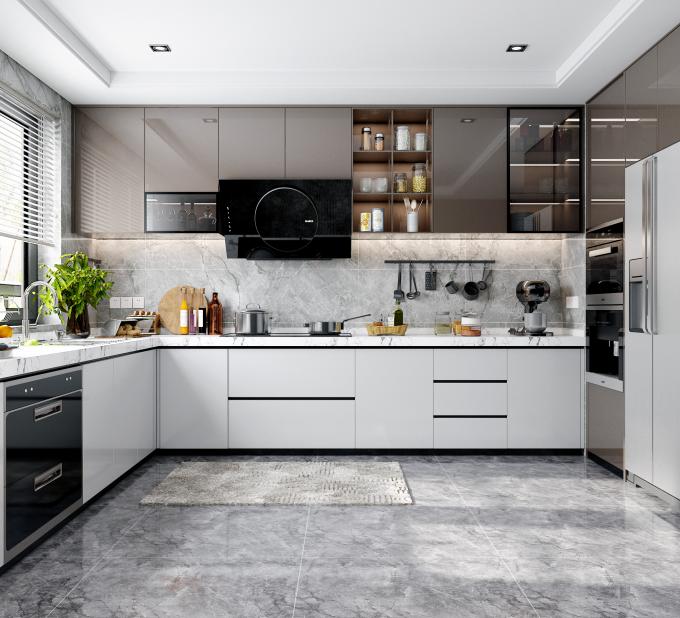 Customizable Plywood Doors Cabinet Moduar Kitchen Furniture Design Wood Lacquer 3