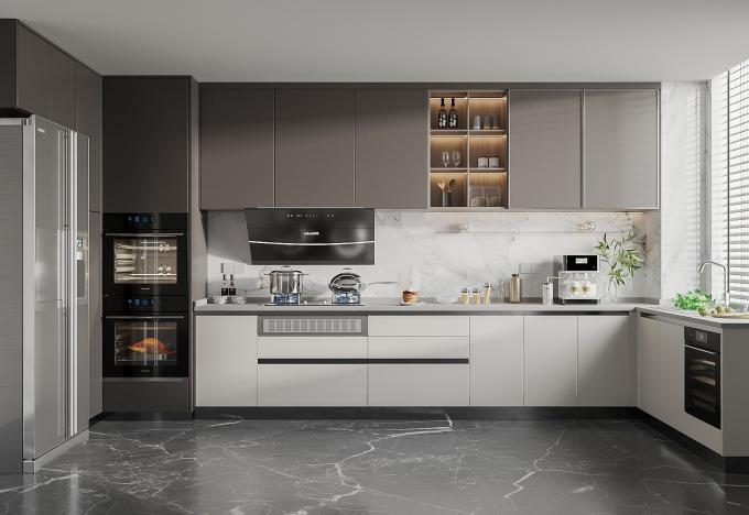 Custom Modern Luxury Wood Melamine Kitchen Storage Cabinets White Shaker 0