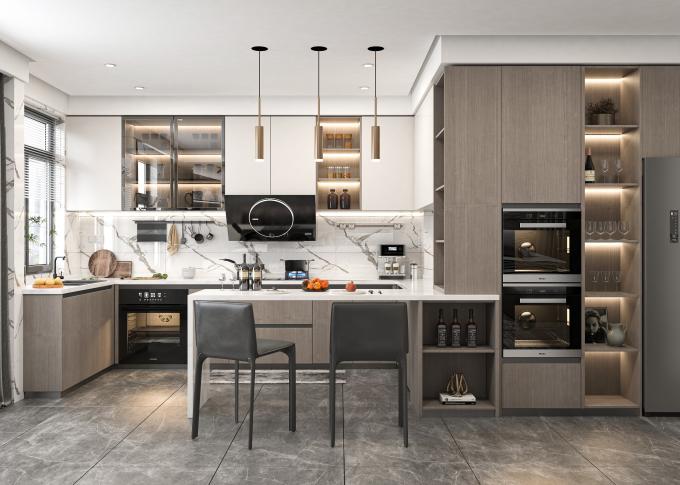 Custom Modern Luxury Wood Melamine Kitchen Storage Cabinets White Shaker 1