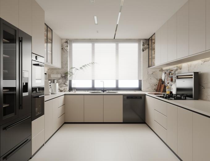 Custom Modern Luxury Wood Melamine Kitchen Storage Cabinets White Shaker 2