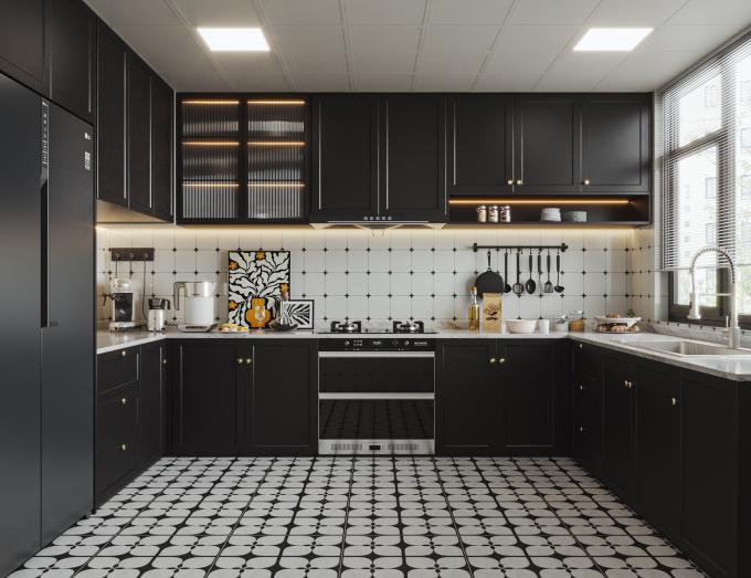 Custom Modern Luxury Wood Melamine Kitchen Storage Cabinets White Shaker 3