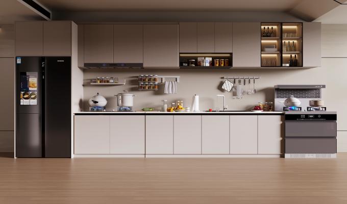 Custom Modular Cupboards Elegant Wood Kitchen Cabinet For Hotel 0