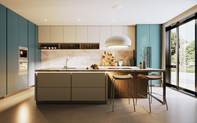 Custom Modular Cupboards Elegant Wood Kitchen Cabinet For Hotel 2