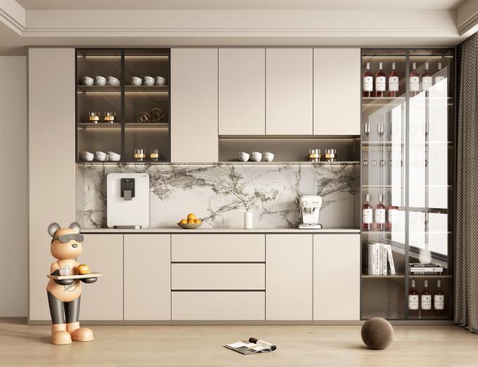 Custom Modular Cupboards Elegant Wood Kitchen Cabinet For Hotel 4
