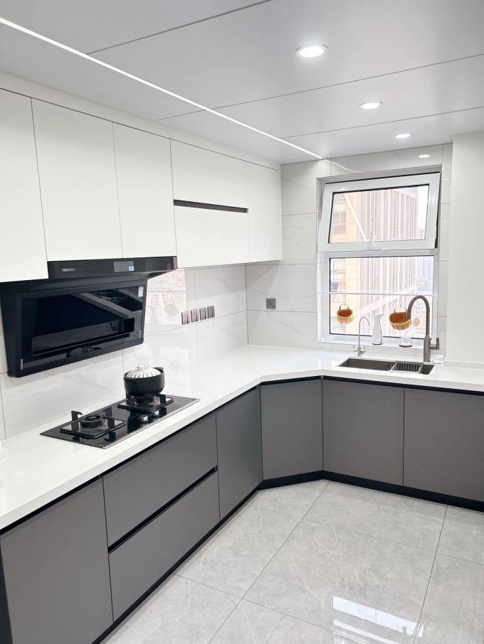 Modular Kitchen Cabinet Design With Rta Lacquer Finish For Residence 0