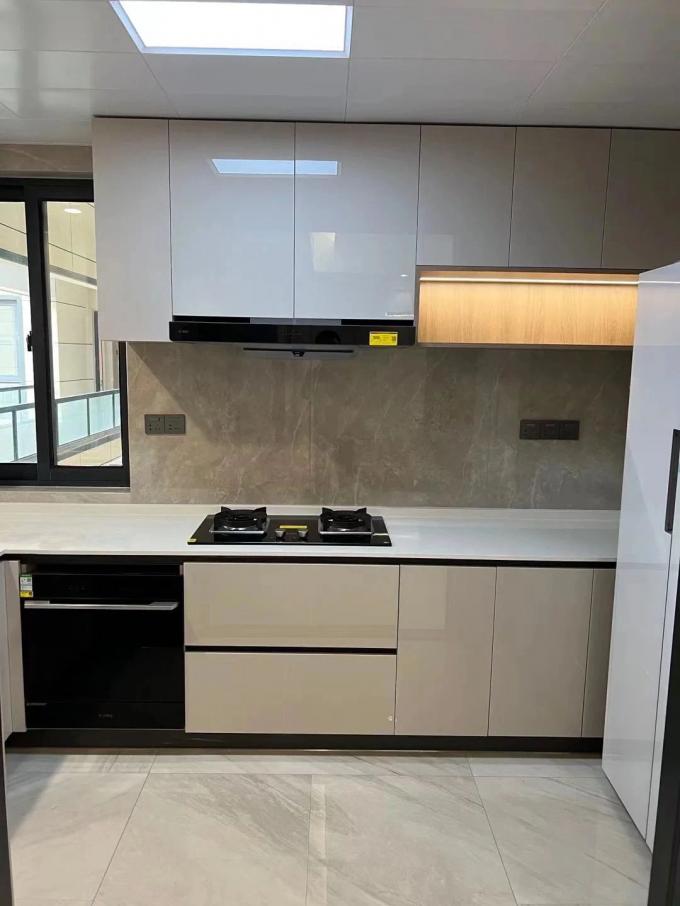 Custom Modern Kitchen Cabinet with Anti-Fingerprint Pet Film 0