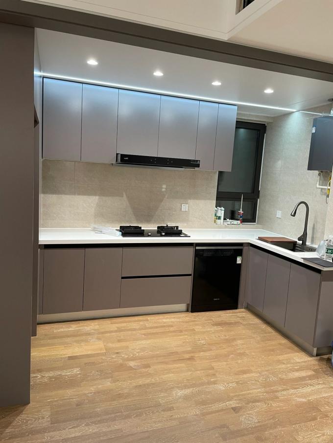 Custom Modern Kitchen Cabinet with Anti-Fingerprint Pet Film 2