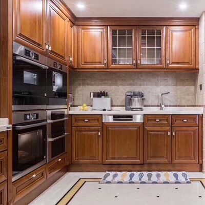 Classical Kitchen Cabinet with Quartz Countertop and Blum Hardware
