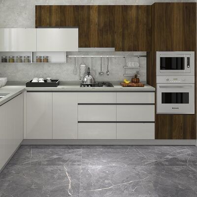 buy Dark Plywood HDF Wood Pantry Cabinet Floor To Ceiling For Kitchen online manufacturer