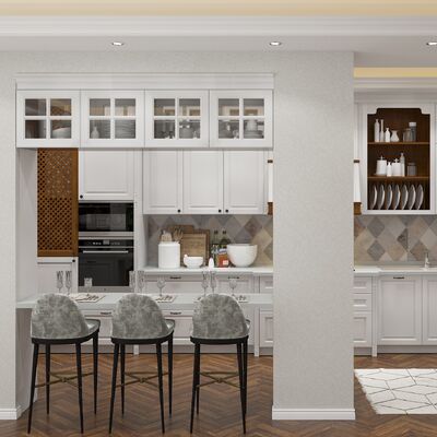 Readymade Kitchen Sink Cupboard Cabinets Frameless Brushed Nickel Hardware