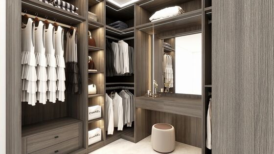 Blum Hettich Hardware Modular Walk In Closet Garderobe Sliding Door