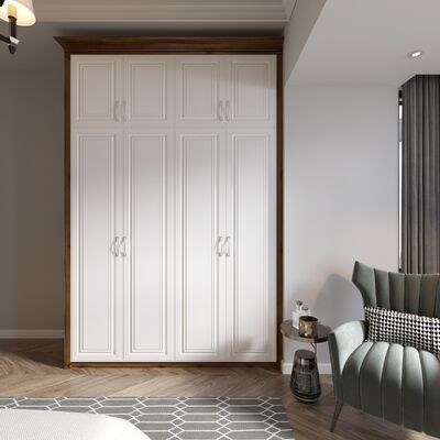 Stylish And Functional Solid Wood 15mm Swing Door Wardrobes Hotel , Apartment