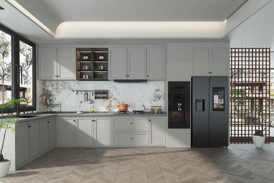 Complete Sets Handles Finish Modular Wooden Kitchen Cabinet with Handles