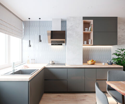 buy China Factory Wholesale Home Furniture Modern Modular Kitchen Cabinet Cupboard online manufacturer