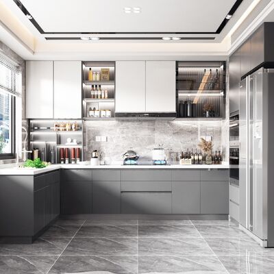 Home White Woodern Kitchen Furniture High Quality Kitchen Cabinets For Hotel