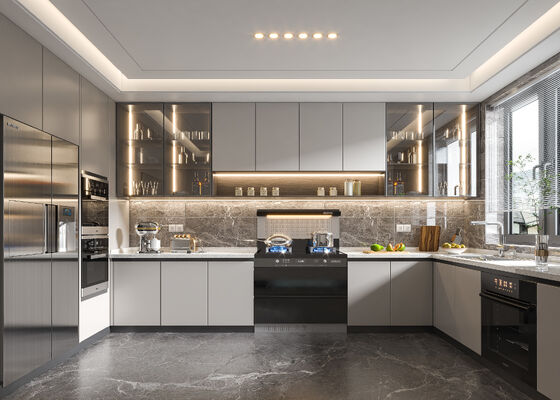 buy Modern  Pvc Door kitchen Cucina Complete plywood Pantry Cupboard Cabinet online manufacturer