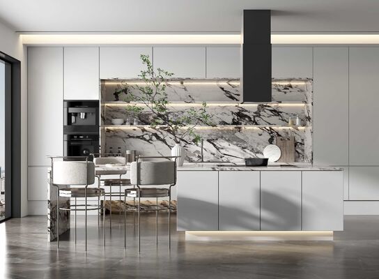 buy Particle Board Modern Wooden Matt Lacquer Finished Grey Kitchen Cabinet online manufacturer