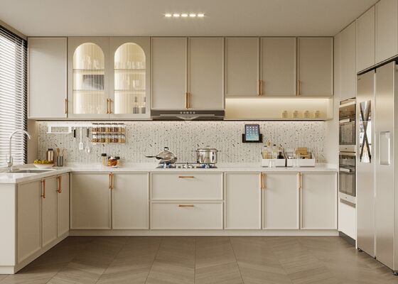 Full Wall Custom Kitchen Furniture Lacquer Finished Plywood Kitchen Cabinet