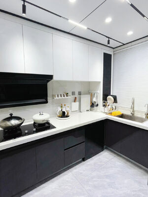 buy Customized Modern High Gloss Lacquer Finish Wooden Kitchen Cabinet online manufacturer