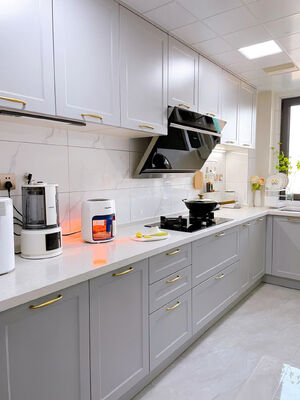 Light Luxury Matte Paint MDF Wooden Kitchen Morden Home Cabinet Furniture