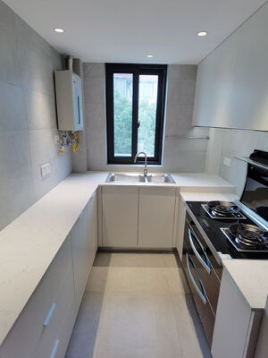 buy HPL Laminated Finished Wooden Kitchen Cabinetry For Dining Room Decoration online manufacturer
