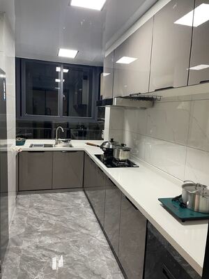 buy Laminate Kitchen Cabinet Sets With Clear Glass Door Panel Wall Cabinets online manufacturer