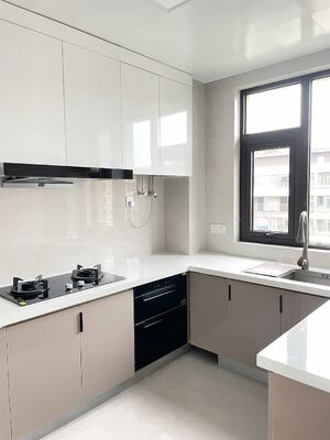 Modern Kitchen Cabinet with Melamine Plywood Customizable Design