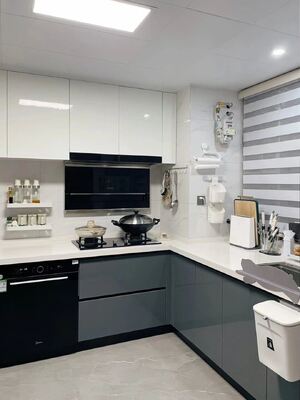 buy Custom Modular Kitchen Cabinet with Quartz Granite Marble Countertop online manufacturer