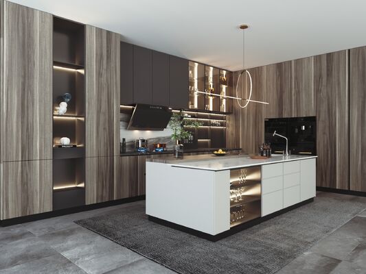 buy Custom Modern Kitchen Cabinets Modular Design for Residence Hotel online manufacturer