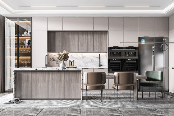 buy Modern Matt Gray Modular Kitchen Cabinet for Apartments online manufacturer