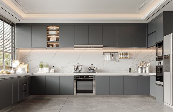 buy Modern Modular Kitchen Cabinet with MDF Door &amp; Particle Board Carcase online manufacturer