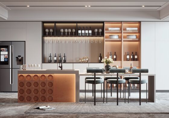 buy High-End Custom Kitchen Cabinet MDF French Style for Villa online manufacturer