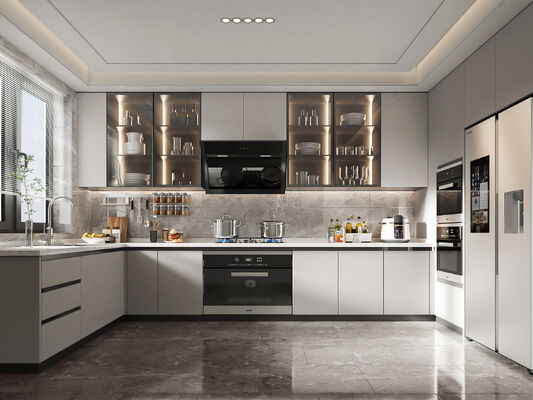 Wood MDF Plywood Cabinets Set Apartment Kitchen Island Storage Cupboard