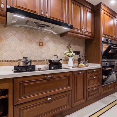 Classical Kitchen Cabinet with Quartz Countertop and Blum Hardware