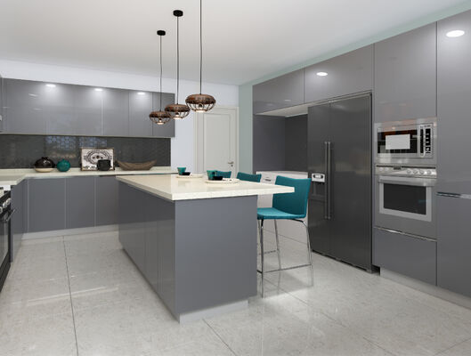 Kitchen Cupboards Countertop High Gloss Lacquer Built In Pantry Cabinet