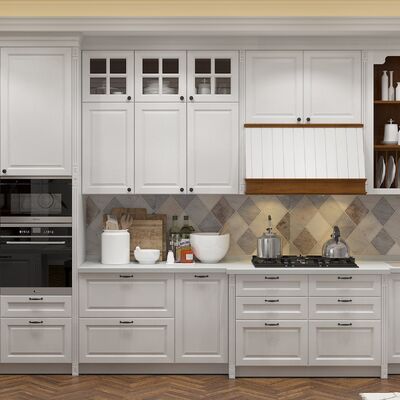 Readymade Kitchen Sink Cupboard Cabinets Frameless Brushed Nickel Hardware