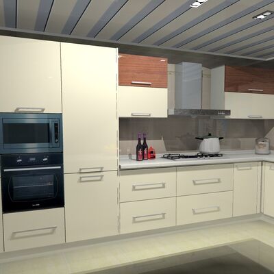 Factory ISO Lacquered Modern Kitchen Cabinet Large Pantry Bar Sink