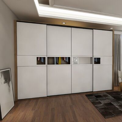 Anti Scratch Master Bedroom Closet Organizer 150cm Wardrobe