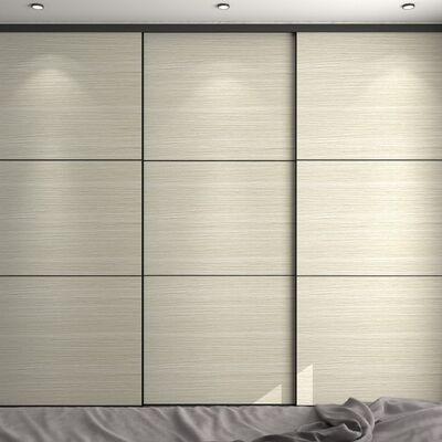 Custom Fitted Sliding Door Wardrobe Wooden Walnut For Master Bedroom