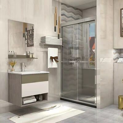 Customized  PVC Woodgrain 72 Inch Bathroom Vanity cabinets ODM