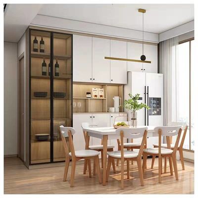 Contemporary Sideboard Wooden Sideboard Cabinet With Marble Tabletop