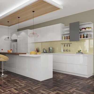 European Style Custom Lacquer Acrylic Finish Solid Wood Kitchen Cabinet