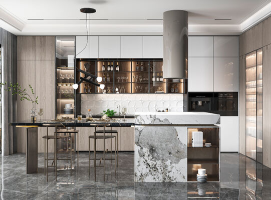 Supplier Modern Kitchen Cabinet Shaker With Islands  Design Good Strength