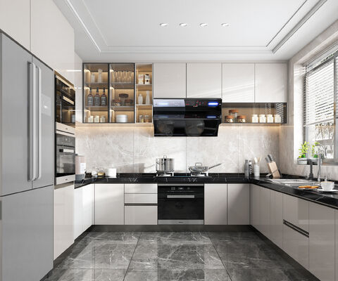 Complete Modern Lacquer Kitchen Island Furniture White Shaker
