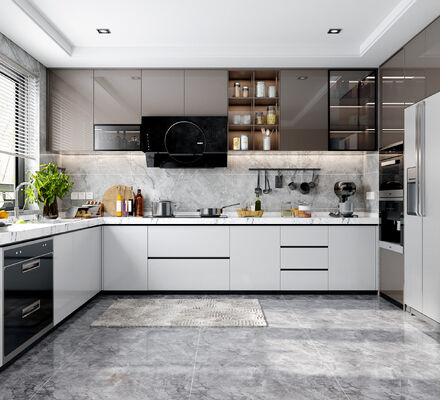 Customizable Plywood Doors Cabinet Moduar Kitchen Furniture Design Wood Lacquer