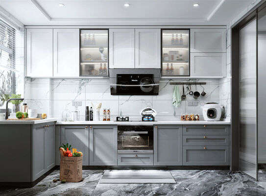 Particle Board Carcass Modern Kitchen Cabinet For Hotel  Shaker Style Cabinets