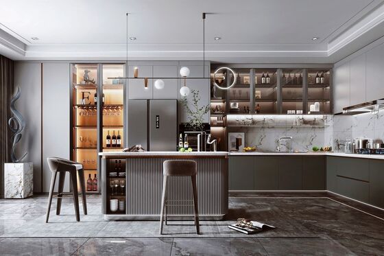 Customized Size Modern Simple Design Melamine Modular Kitchen Cabinets