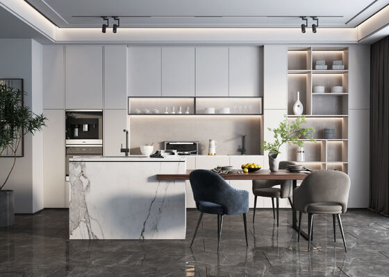 Kitchen Cabinet Modern Modular Built-In Wood Cupboard Complete Sets