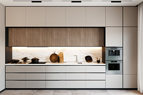 Modern Luxury Kitchen Cabinets Custom 3D Design Factory Manufactured One-Stop