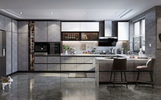 Modern Luxury Kitchen Cabinets Custom 3D Design Factory Manufactured One-Stop